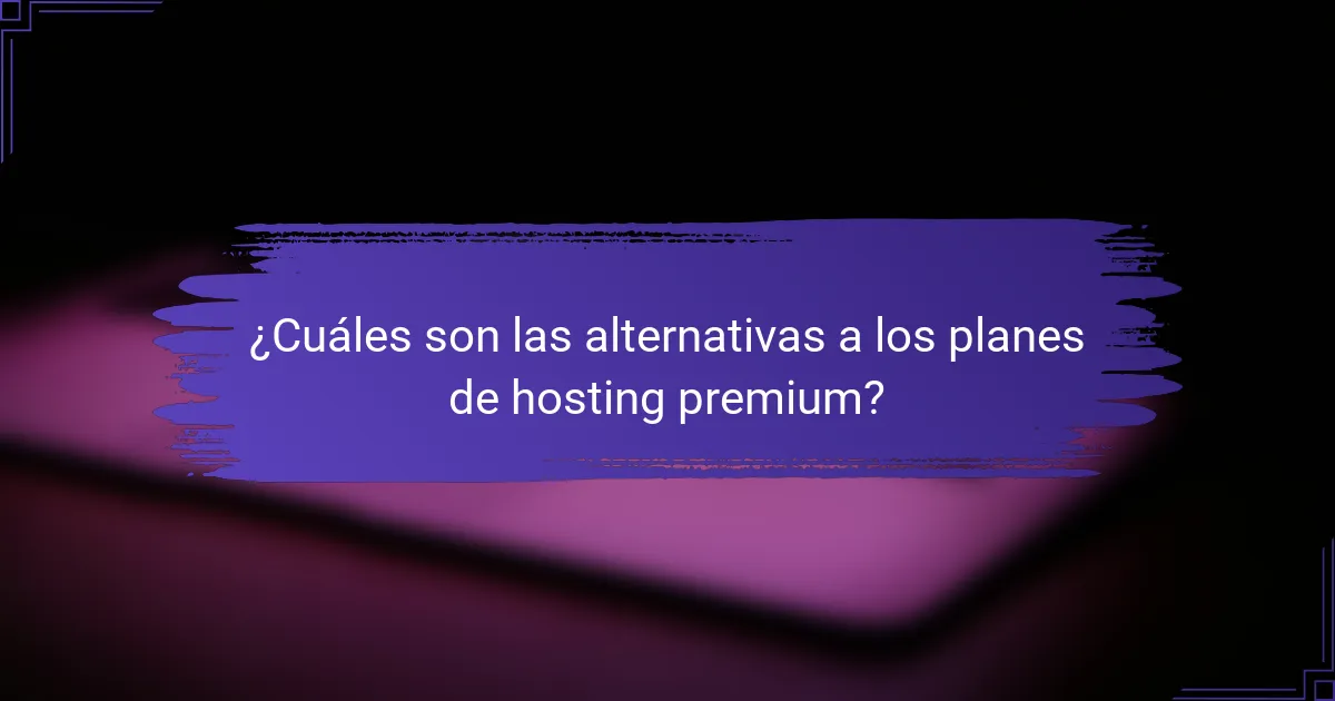 ¿Cuáles son las alternativas a los planes de hosting premium?