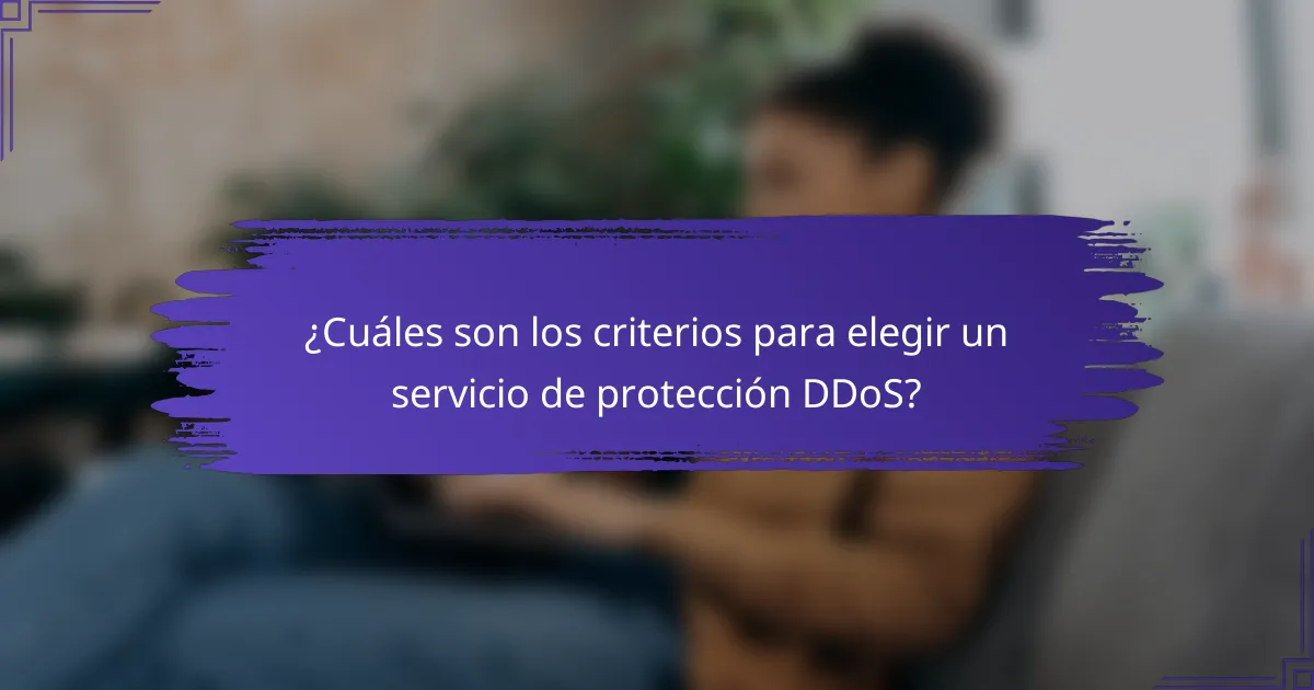 ¿Cuáles son los criterios para elegir un servicio de protección DDoS?