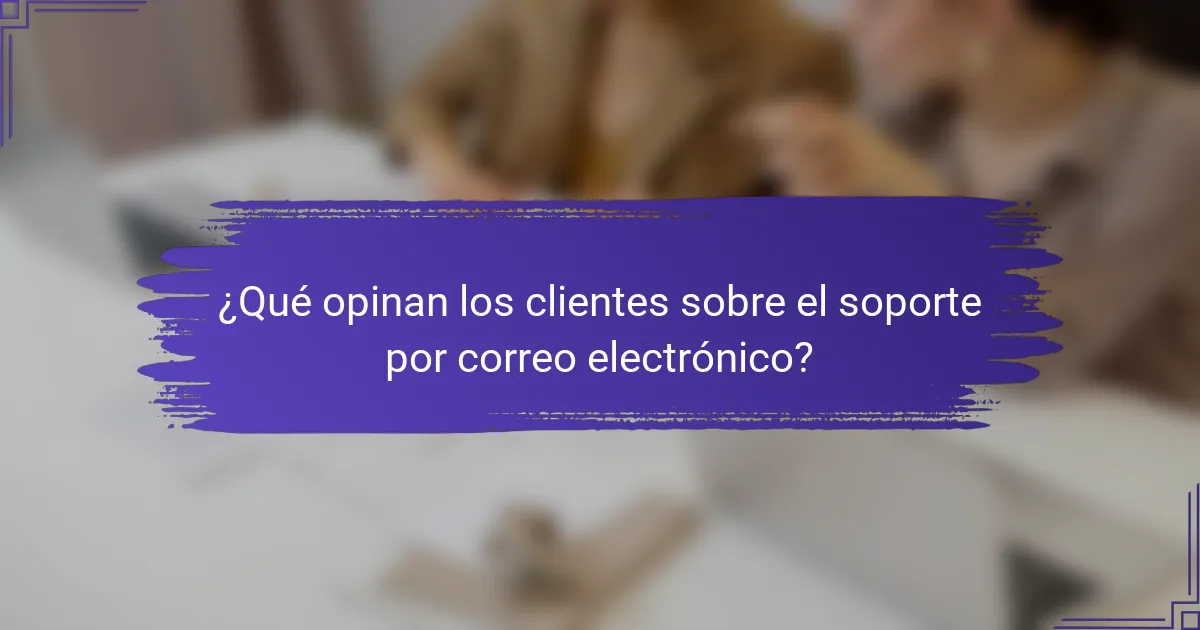 ¿Qué opinan los clientes sobre el soporte por correo electrónico?